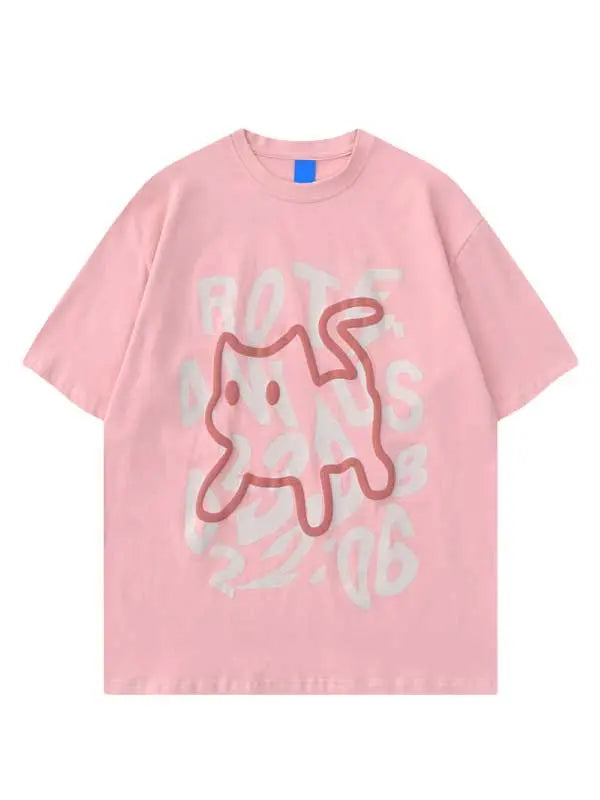 Women's Cartoon Letter Graphic Tee