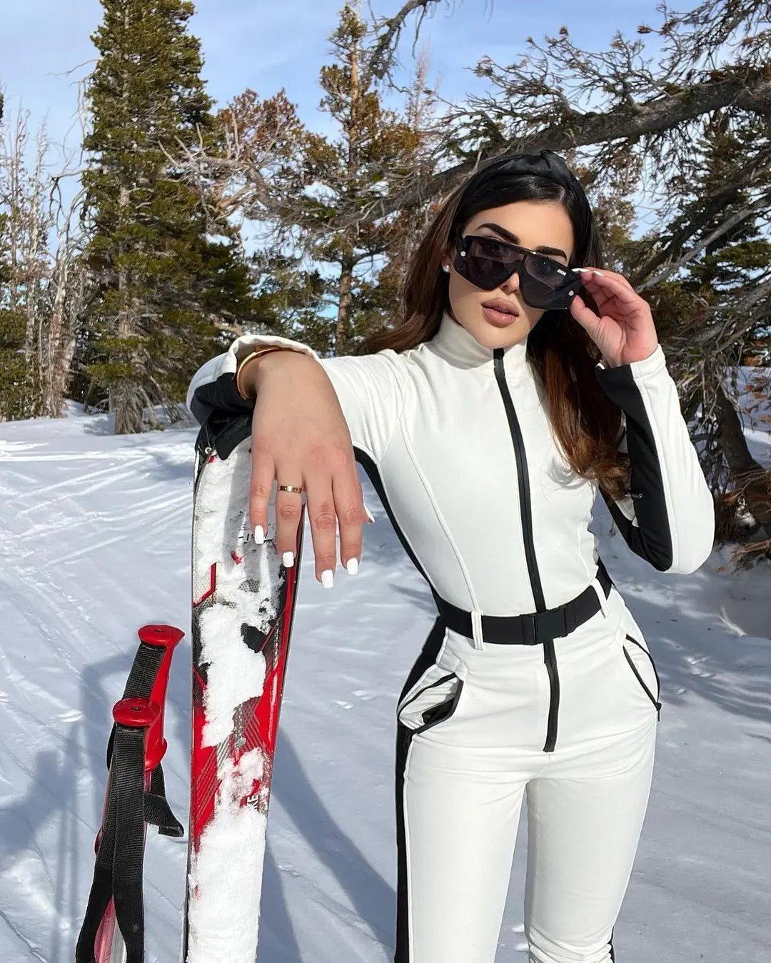 Women’s Slim Fit One Piece Ski Suit Sexy Winter Snow Jumpsuit