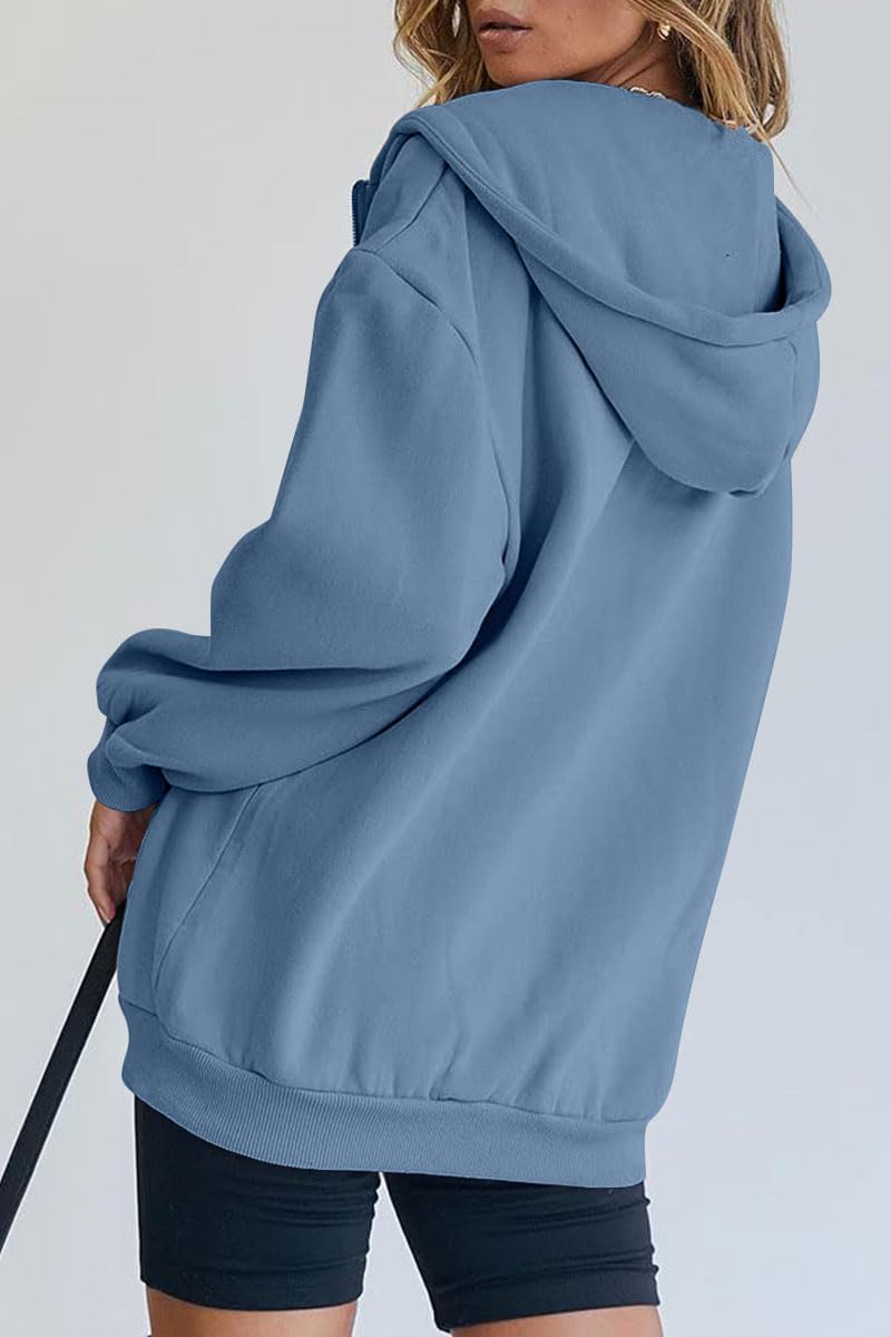 Womens Zip Up Hoodies Long Sleeve Fall Oversized Sweatshirts