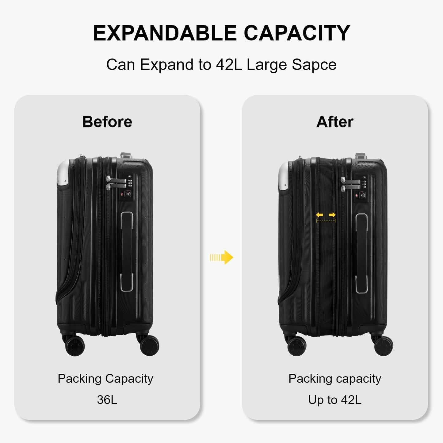 Luggage Airline Approved 20 Inch Expandable Hard Sided Luggages