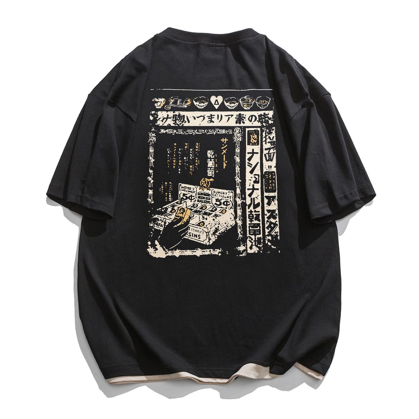 Mens 90s Vintage Oversized Shirts Unisex Harajuku T Shirt Print Graphic Tees