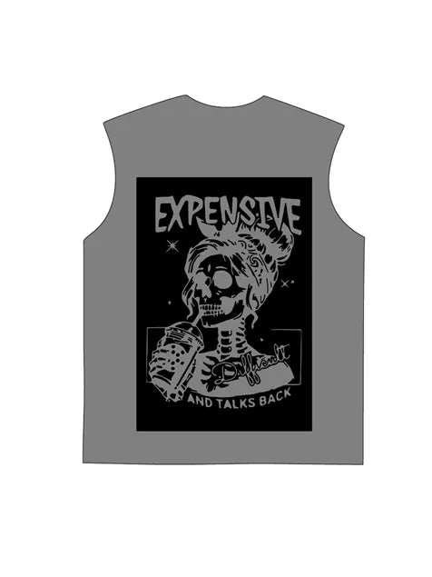 230g Rose Expensive Cotton Wash Old Sleeveless T-shirt for Mom