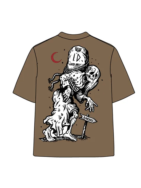 270g Back Skull Printed Wash Old Cotton T-shirt