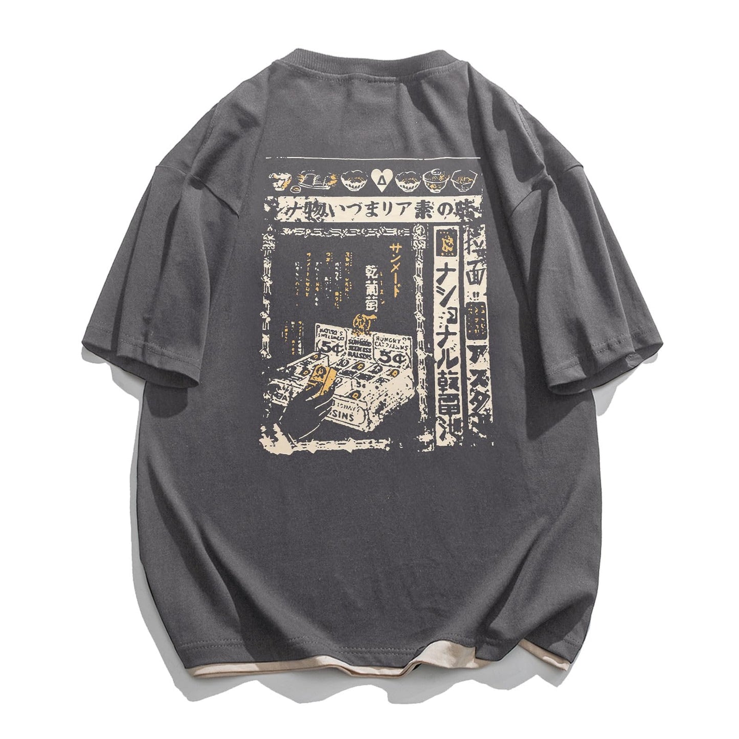 Mens 90s Vintage Oversized Shirts Unisex Harajuku T Shirt Print Graphic Tees