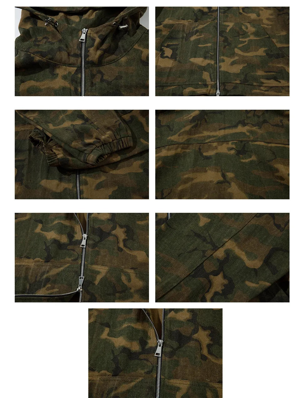 High Street Camo Hooded Jacket for Men