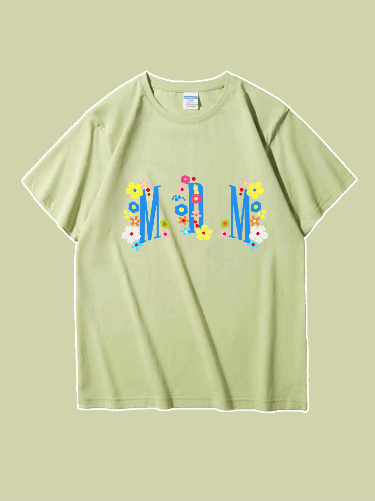 Letter and Floral Graphic T-shirt For Mom