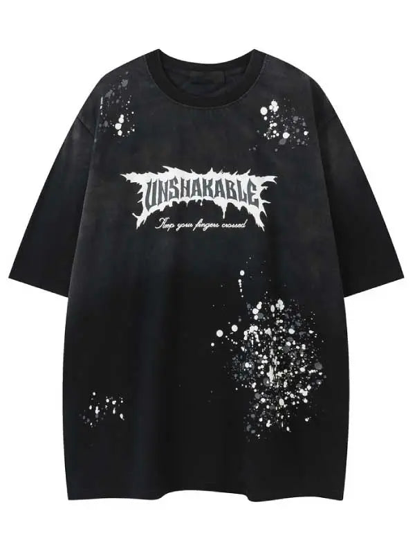 Women's Washed Vintage Letter Graphic Tee