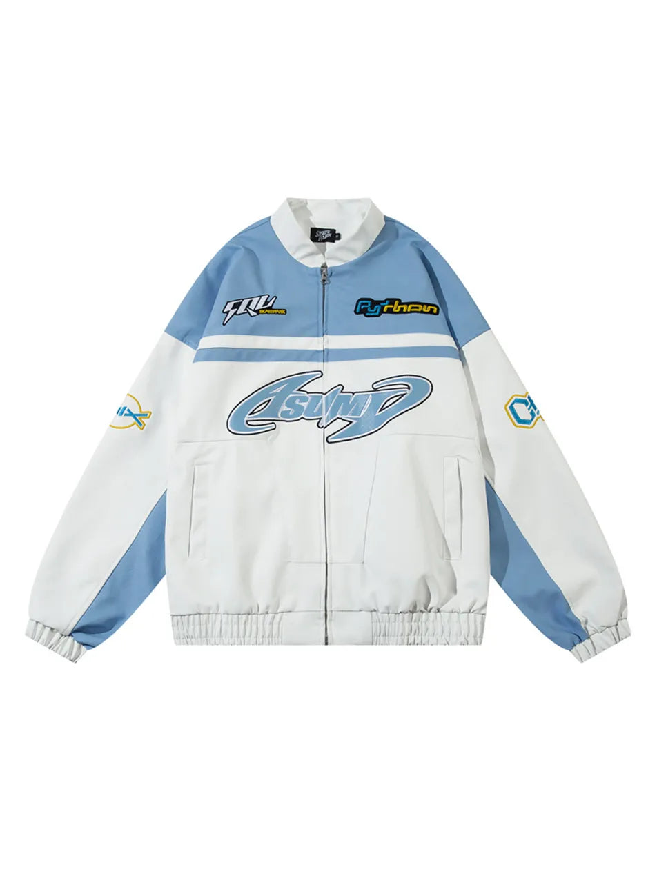 PU Leather Jacket Embroidery Motorcycle Jacket