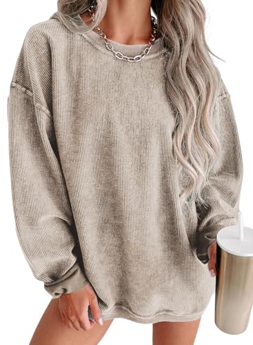 Women Casual Oversized Long Sleeve Crewneck Sweatshirts