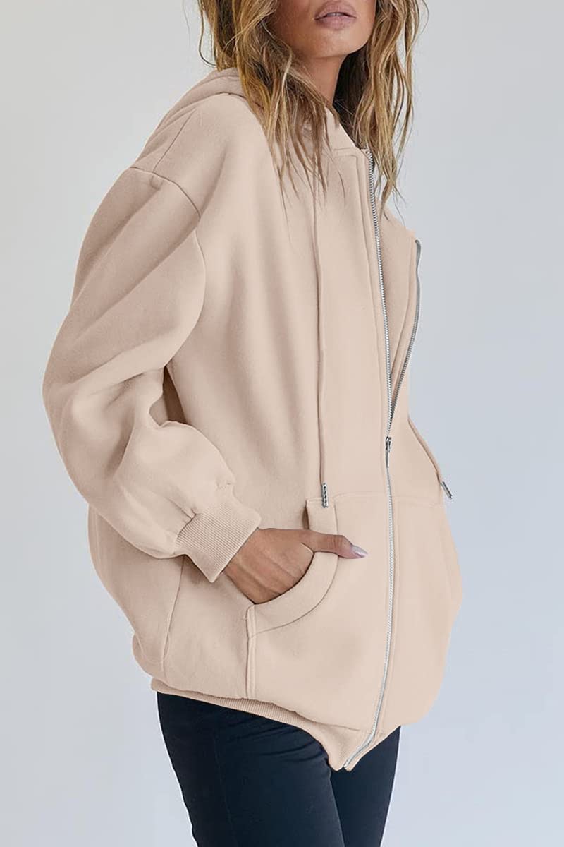 Womens Zip Up Hoodies Long Sleeve Fall Oversized Sweatshirts