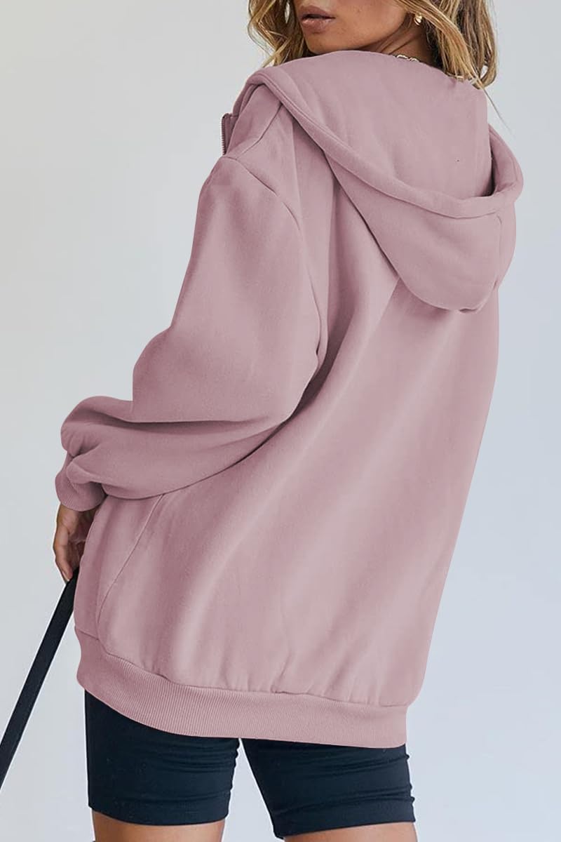Womens Zip Up Hoodies Long Sleeve Fall Oversized Sweatshirts