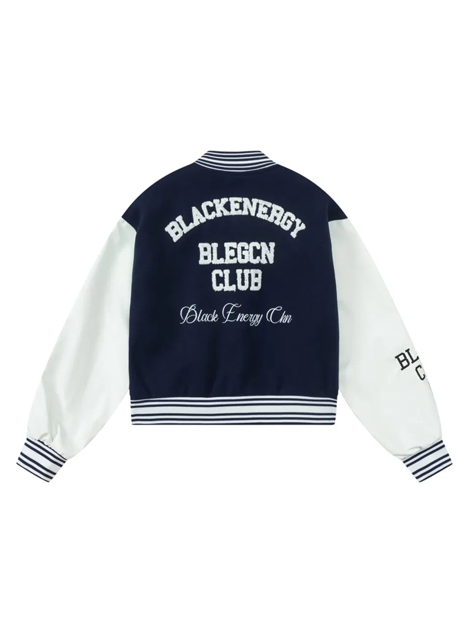 Women's Letter Patchwork Baseball Jacket with Stylish Details