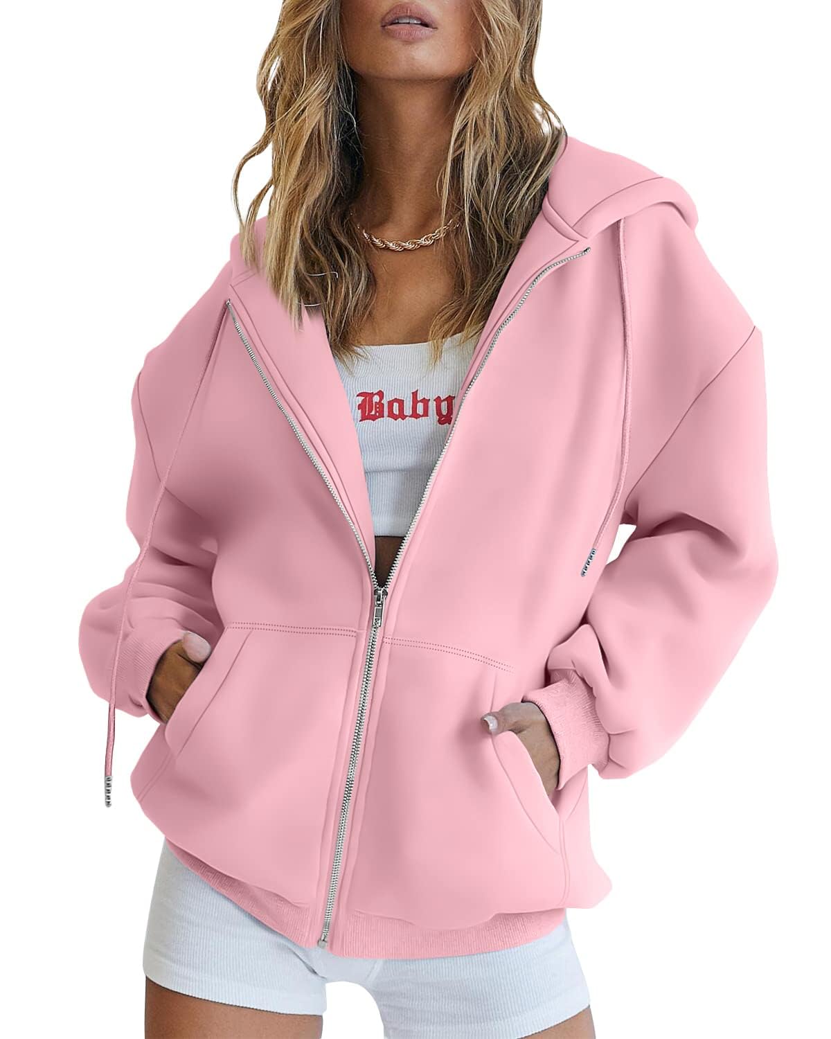 Womens Zip Up Hoodies Long Sleeve Fall Oversized Sweatshirts