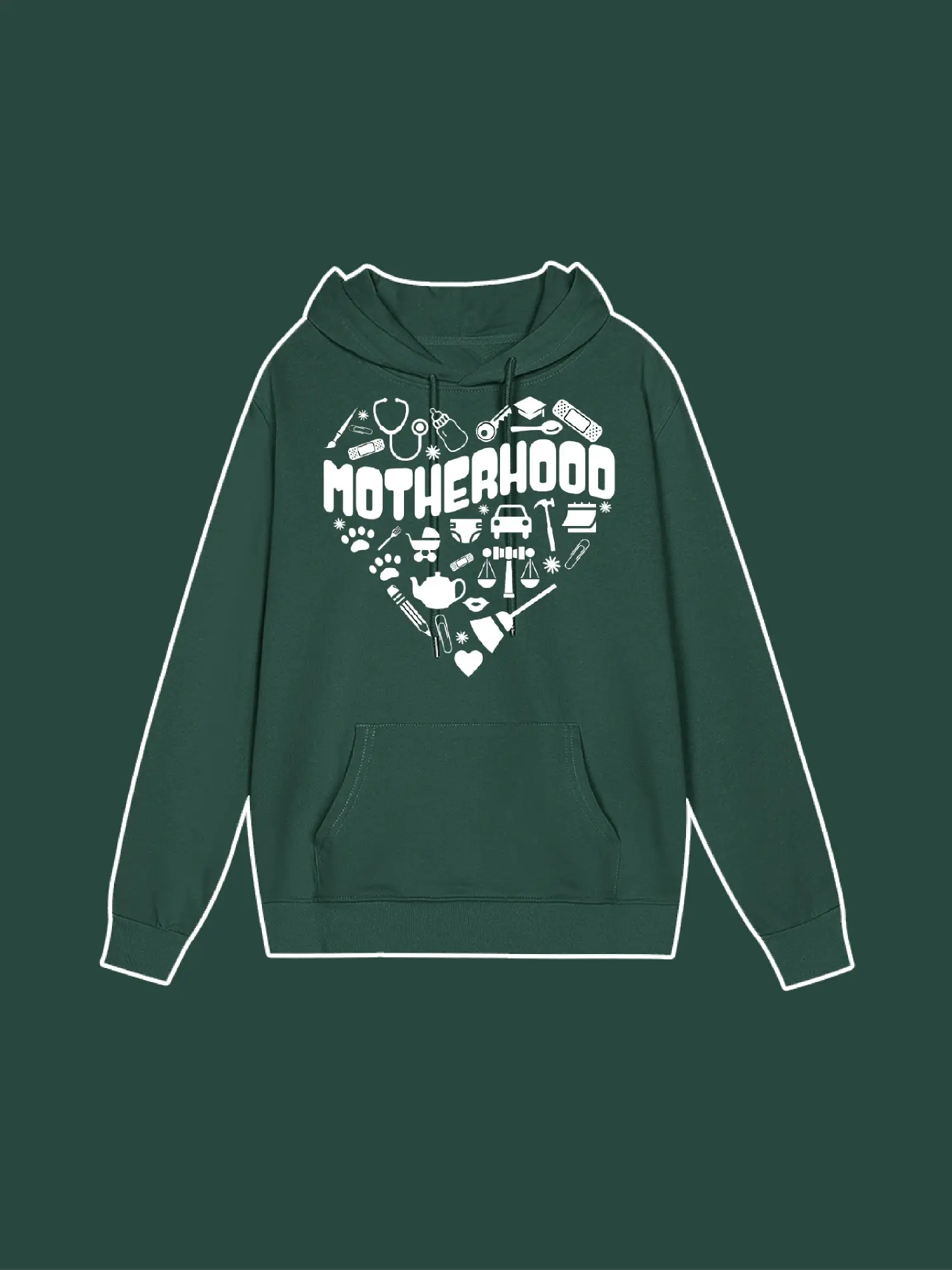 Motherhood Heart Graphic Hoodie Custom