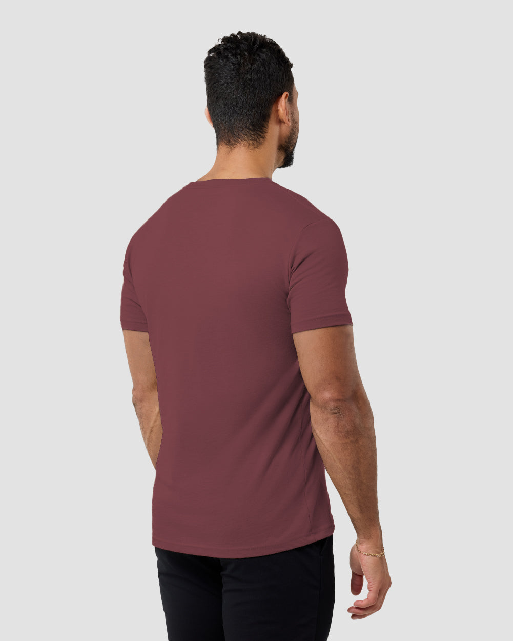 V-Neck Tee Cotton Black T-shirt for Men