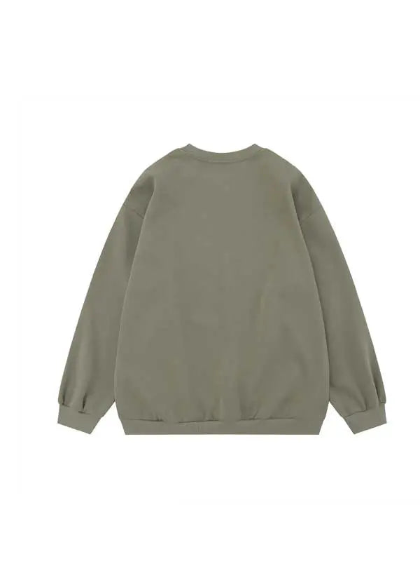 Men's Washed Portrait Letter Sweatshirt