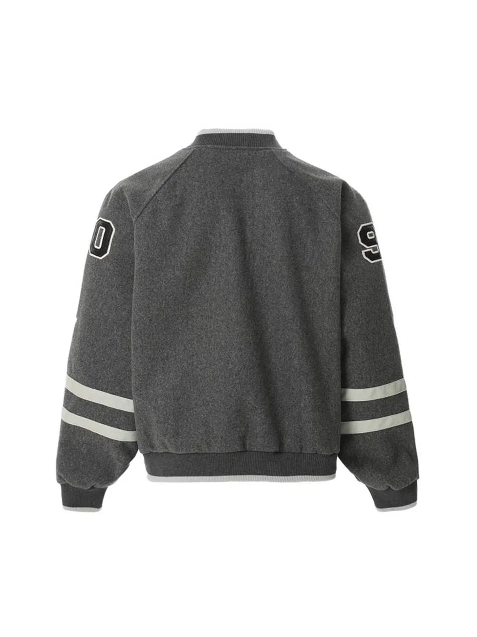 Women's Color Block 3D Embroidery And Patchwork Elements Design Baseball Jacket