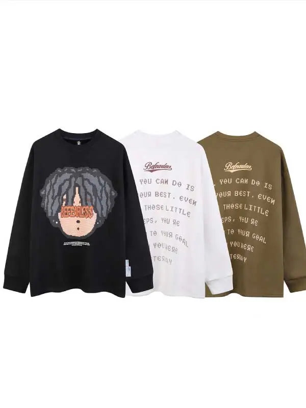 Boy Cartoon Graphic Casual Sweatshirt