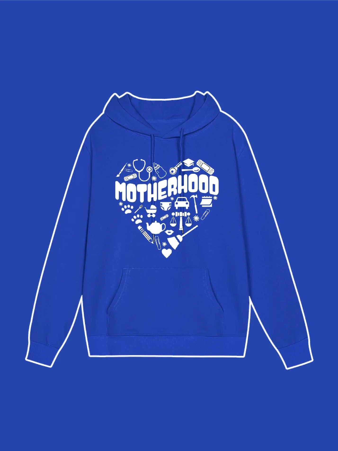 Motherhood Heart Graphic Hoodie Custom