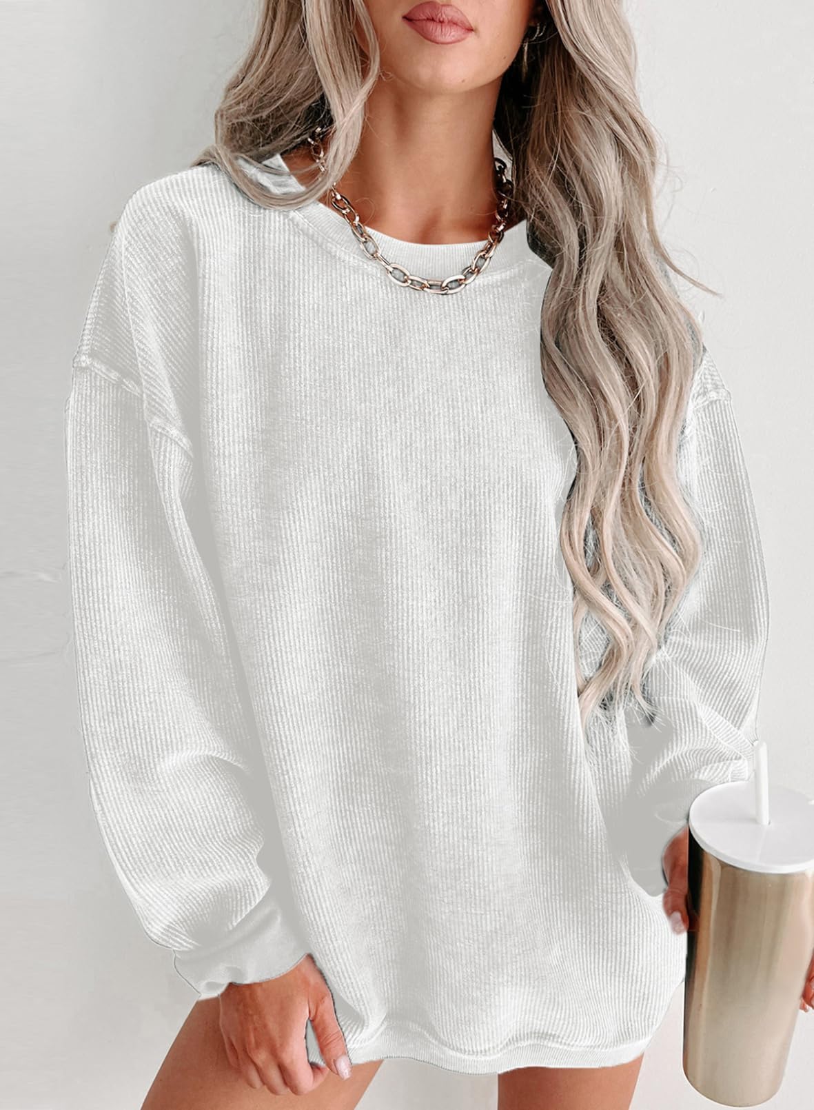 Women Casual Oversized Long Sleeve Crewneck Sweatshirts