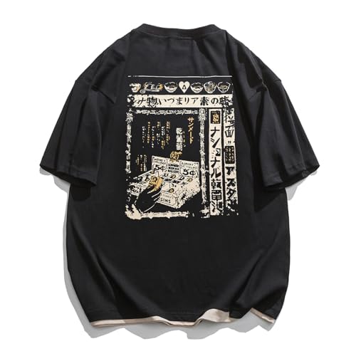 Mens 90s Vintage Oversized Shirts Unisex Harajuku T Shirt Print Graphic Tees