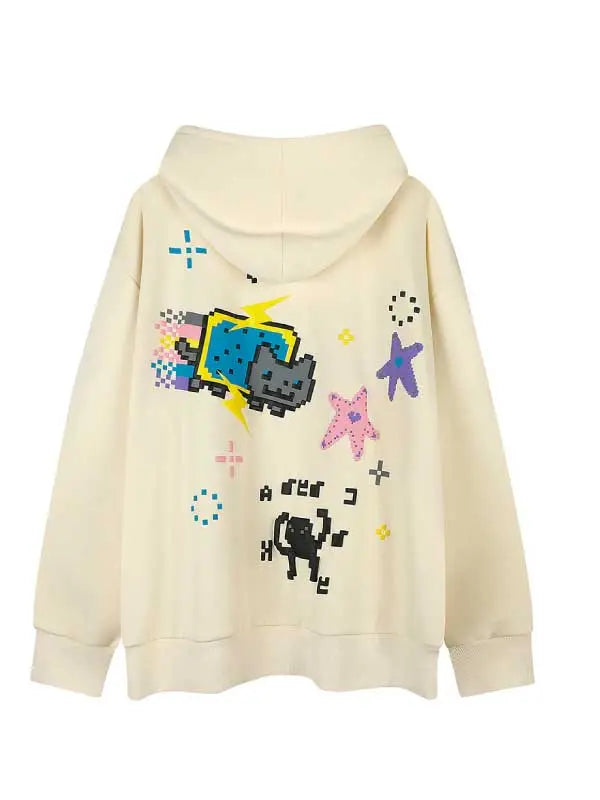 Women's Cartoon Graphic Zip-up Hoodie