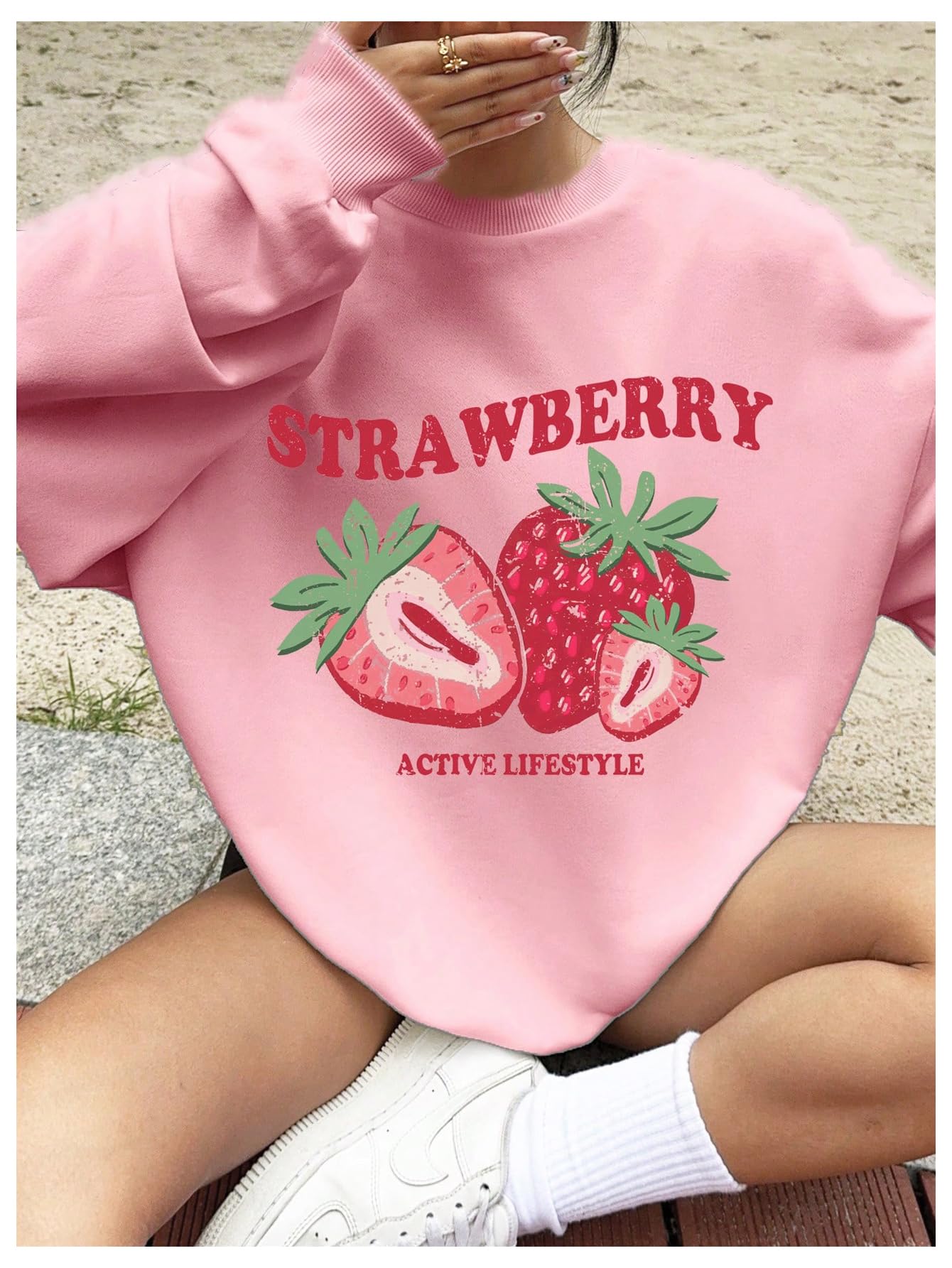 Women's Letter Graphic Print Long Sleeve Sweatshirt Pullover Tops