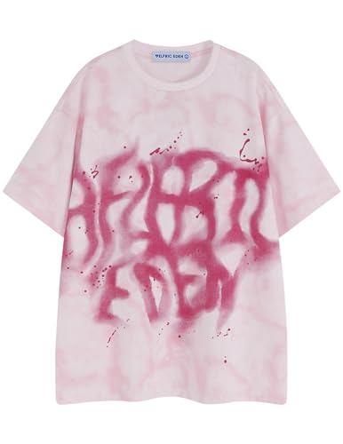 Mens Graphic Tee Shirts Oversized Baggy Loose Cotton T-Shirt Streetwear