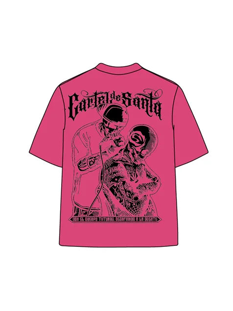 270g Bone Santa Printed Wash Old Cotton T-shirt