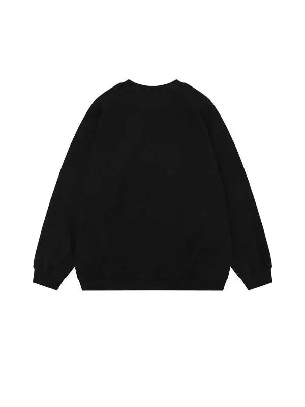 Men's Washed Portrait Letter Sweatshirt