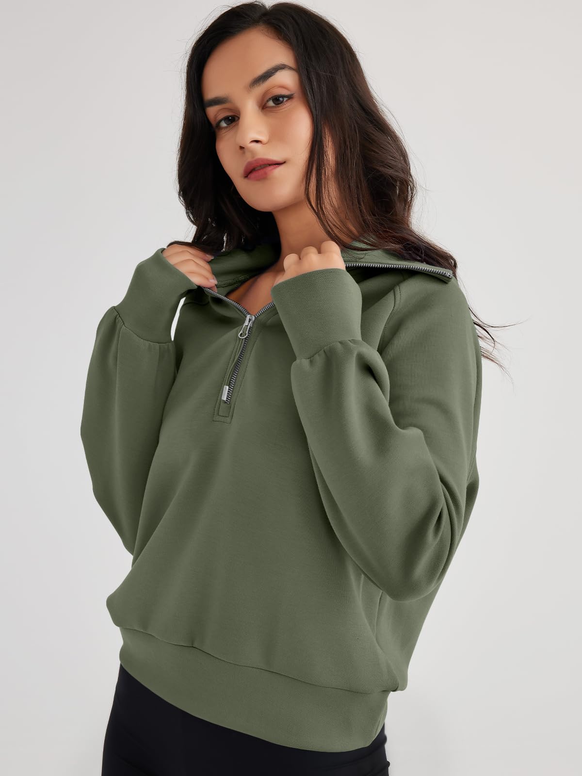 Womens Oversized Sweatshirts Half Zip Pullover Long