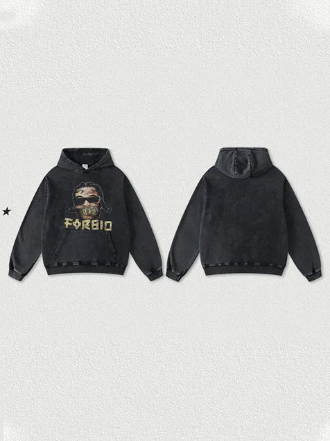 420g Hip-pop For Bid Wash Old Cotton Hoodie