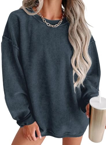 Women Casual Oversized Long Sleeve Crewneck Sweatshirts