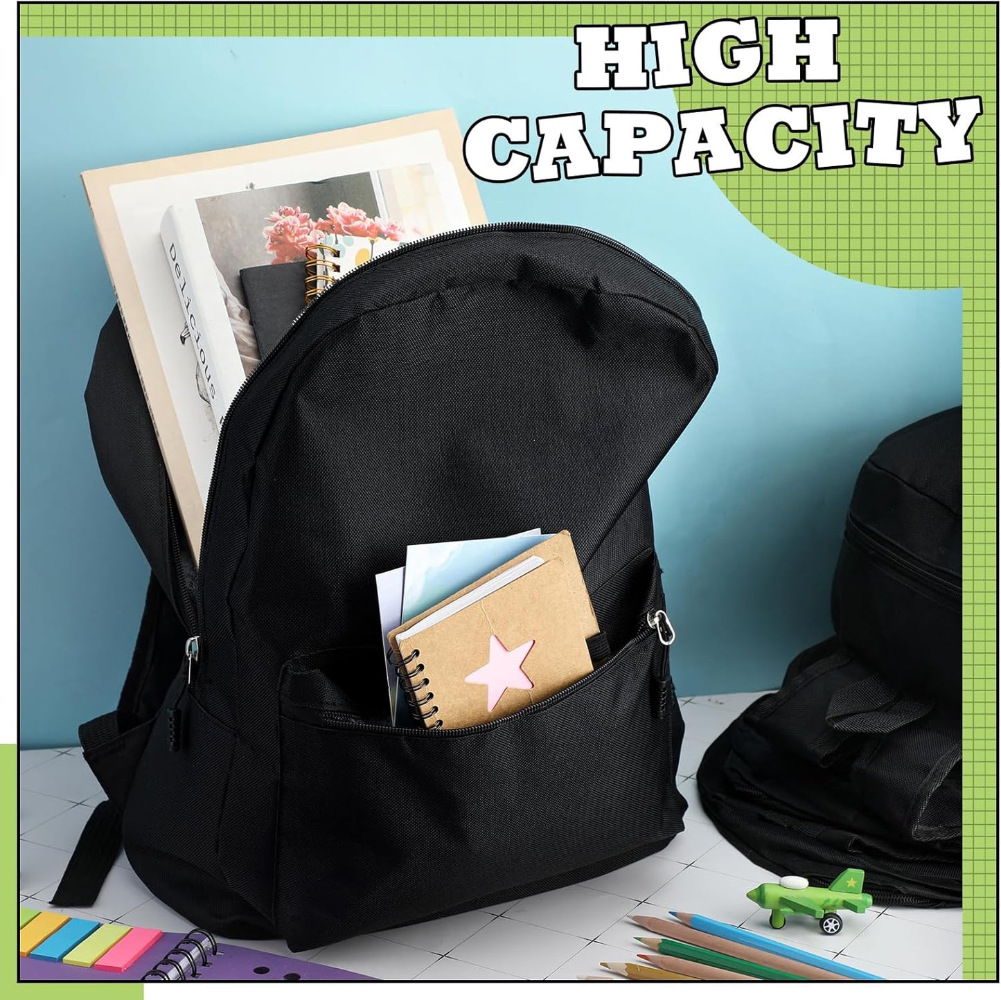 24 Pack Backpacks Bulk Backpack for School 17 Inch Bookbags Back