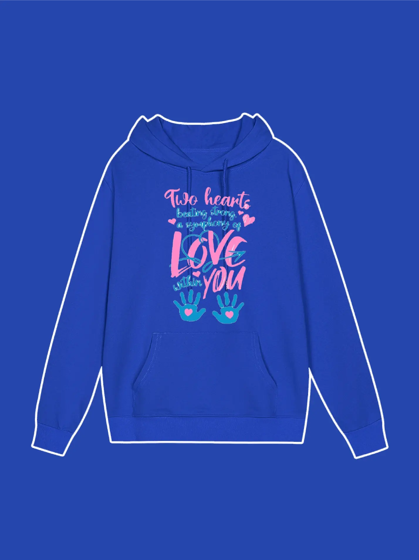 Two Hearts Beating Strong Graphic Hoodie
