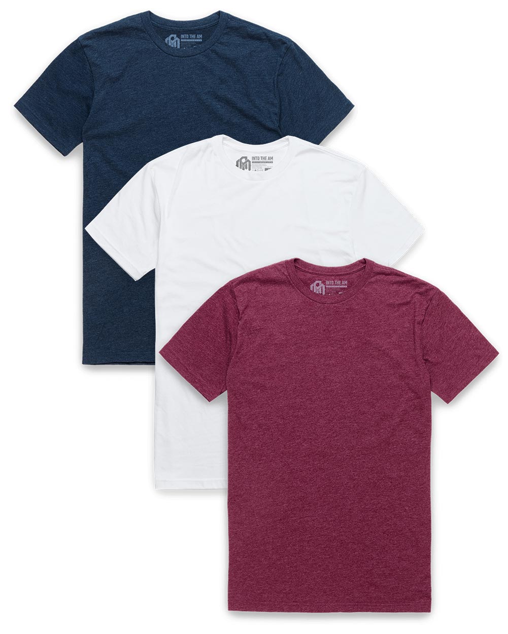 3 Pack Basic Tee Crew Neck Cotton T-shirt for Men