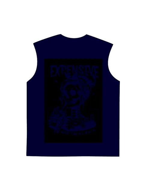 230g Rose Expensive Cotton Wash Old Sleeveless T-shirt for Mom
