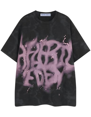 Mens Graphic Tee Shirts Oversized Baggy Loose Cotton T-Shirt Streetwear