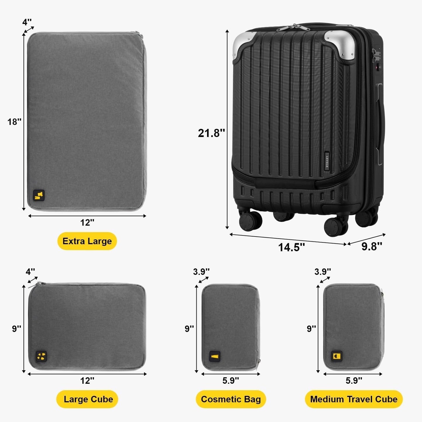 Luggage Airline Approved 20 Inch Expandable Hard Sided Luggages