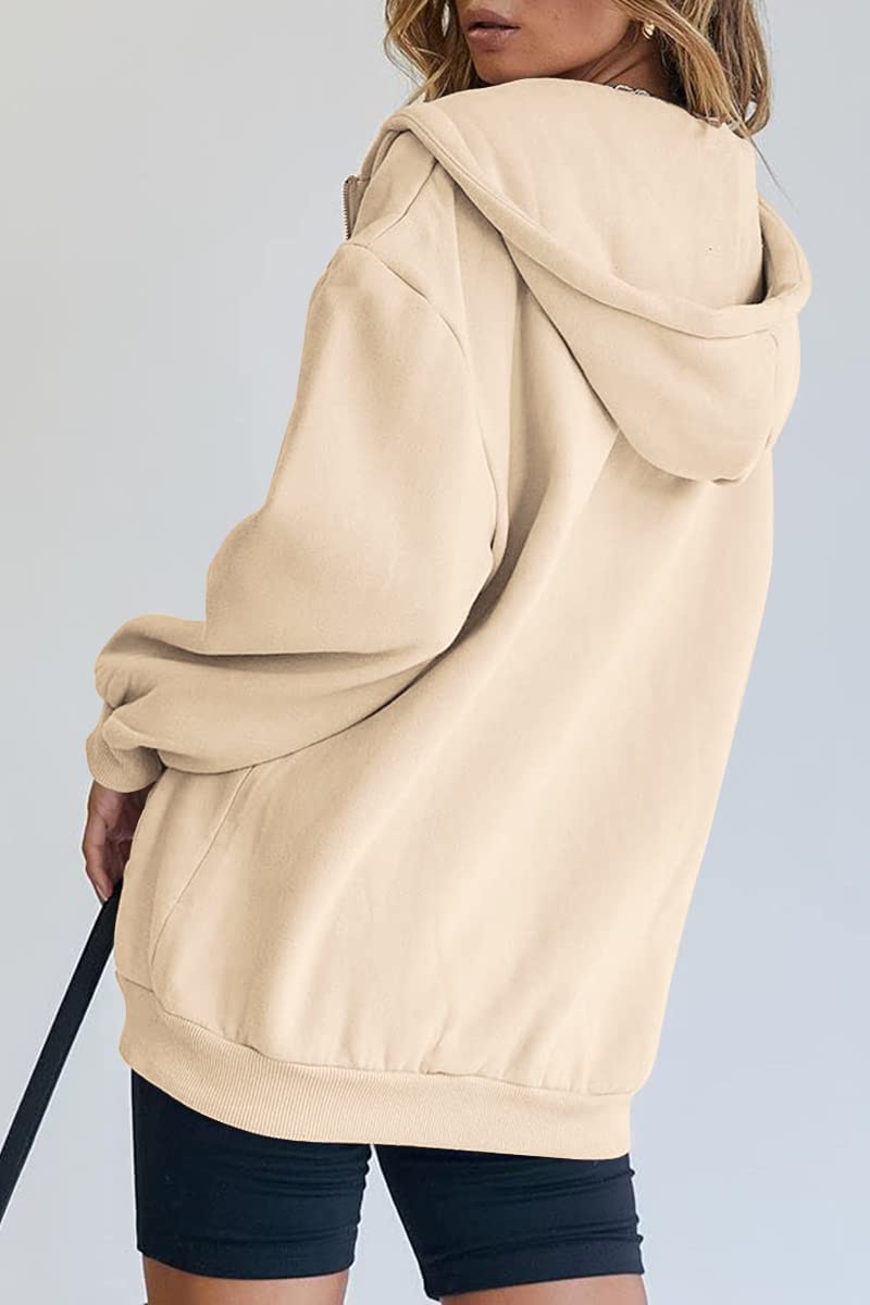 Womens Zip Up Hoodies Long Sleeve Fall Oversized Sweatshirts