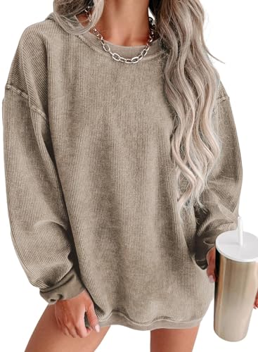 Women Casual Oversized Long Sleeve Crewneck Sweatshirts