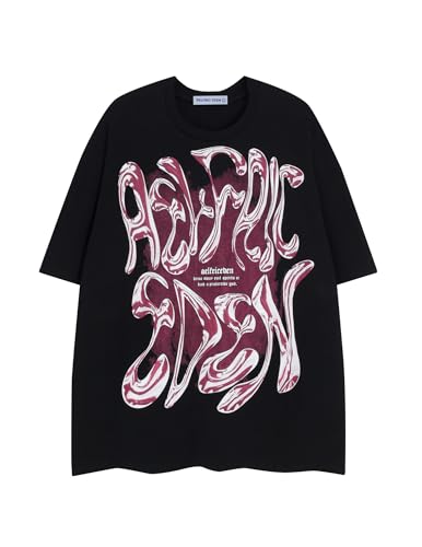 Metalic Graphic Tees Men Y2k Oversized T Shirts Women Vintage Tees Unisex Summer Tops