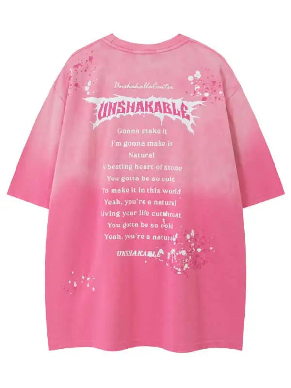 Women's Washed Vintage Letter Graphic Tee
