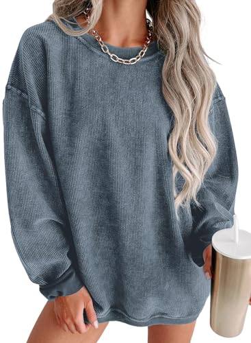 Women Casual Oversized Long Sleeve Crewneck Sweatshirts