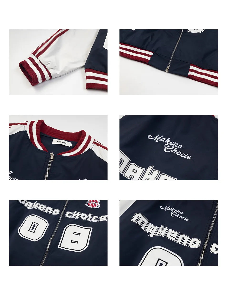 Women's Stylish Letter Patchwork Baseball Jacket