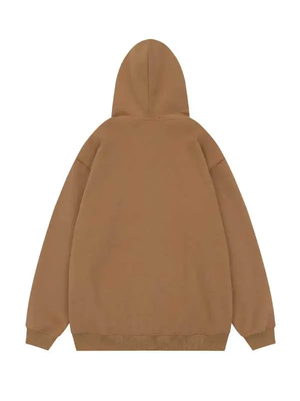 Colorful Star Drawstring Zip-up Hoodie
