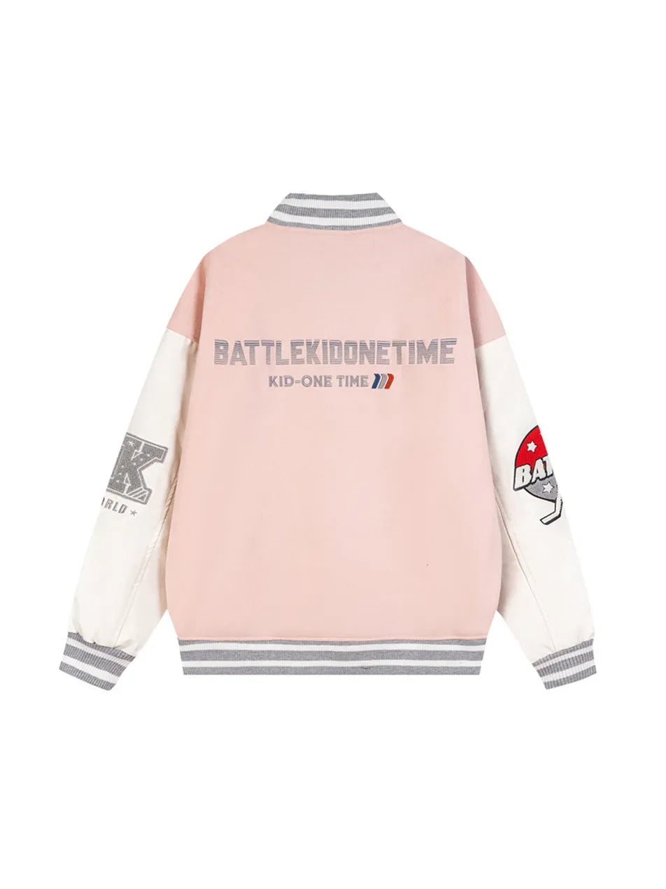 Letter Patchwork Element Baseball Jacket for Men