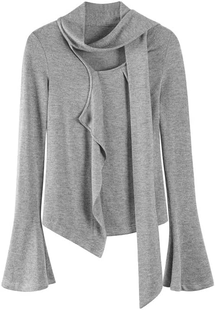 Women's Asymmetric Knit Ruffle Top T-shirt