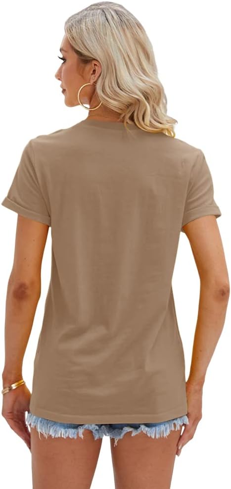 Women's T Shirts Short Sleeve Tees Sunflower Graphic Loose Summer Tops