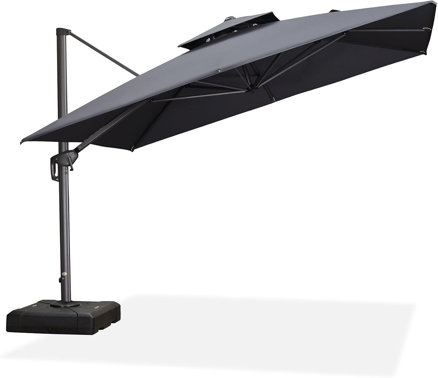 12ft Patio Umbrella with Base Large Outdoor Square Umbrella